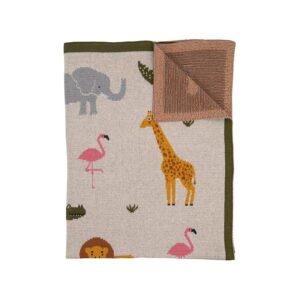Product image for Organic Cotton Baby Blanket Animals