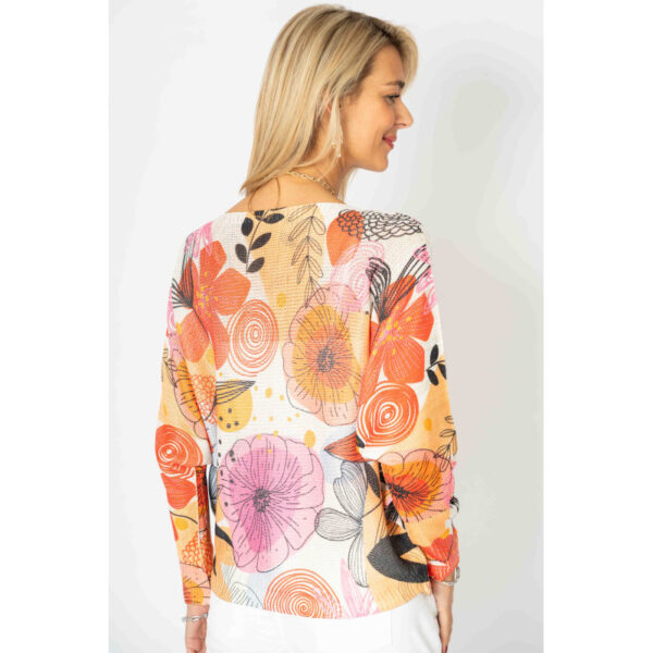 Product image for Orange & Pink Poppy Batwing Sweater