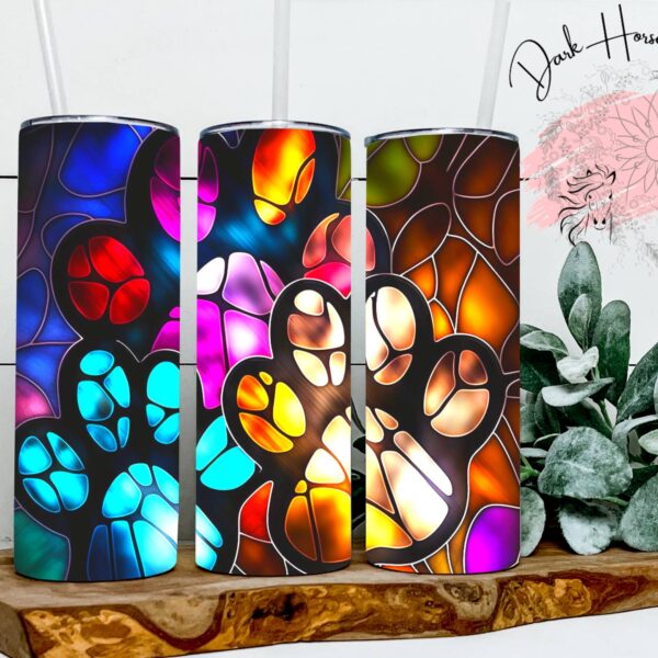 Product image for Tumbler : Stained Glass Paw Print