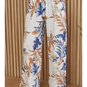 Product image for Silk Palm Print Button Pant