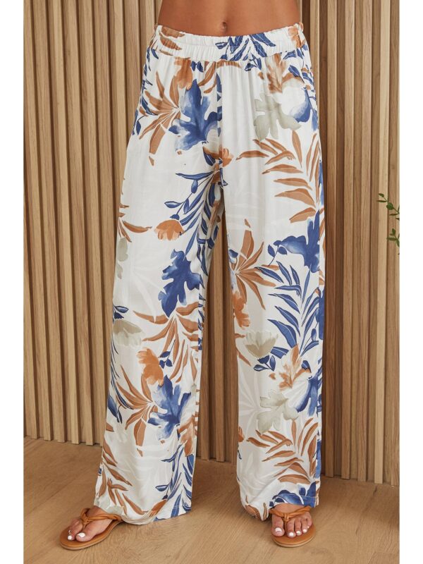 Product image for Silk Palm Print Button Pant