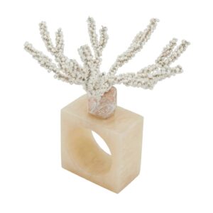 Product image for Coral Beaded Napkin Rings s/4