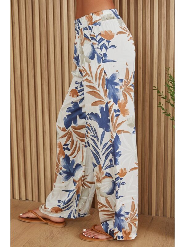 Product image for Silk Palm Print Button Pant