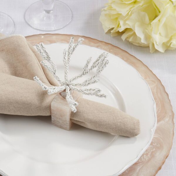 Product image for Coral Beaded Napkin Rings s/4