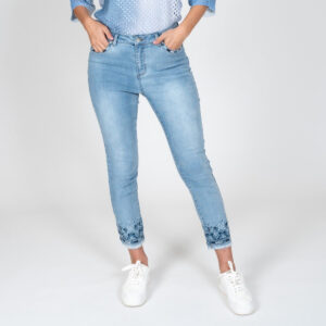 Product image for Stretch Denim Jeans w/embroidery detail