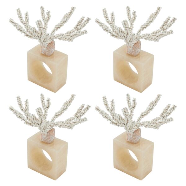 Product image for Coral Beaded Napkin Rings s/4