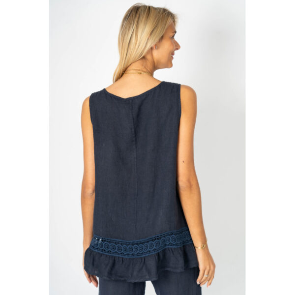 Product image for Sleeveless Linen Top w/Eyelet Detail