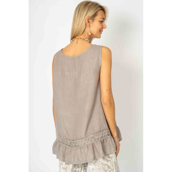 Product image for Sleeveless Linen Top w/Eyelet Detail
