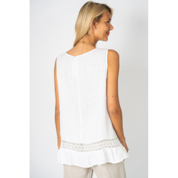 Product image for Sleeveless Linen Top w/Eyelet Detail