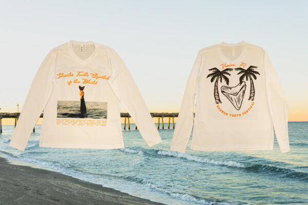 Product image for 2025 Official Women’s Long Sleeve Venice Sharks Tooth Festival Shirt