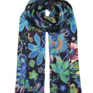 Product image for Fanatical Floral Navy Silk Scarf