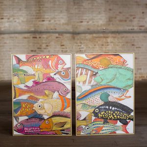 Product image for Colorful Fish Oil Panting S/2